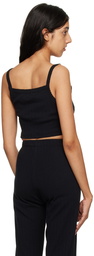 LESET Black Cropped Tank Top