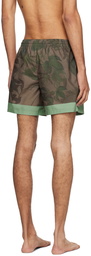 Dries Van Noten Brown Printed Swim Shorts