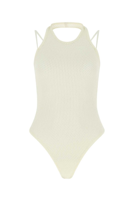Photo: ANDREĀDAMO Ivory Stretch Viscose Blend Bodysuit