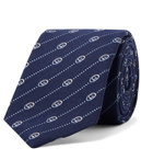 Gucci - 7.5cm Logo-Jacquard Silk and Wool-Blend Tie - Blue