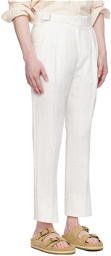 Ralph Lauren Purple Label Off-White Pleated Trousers
