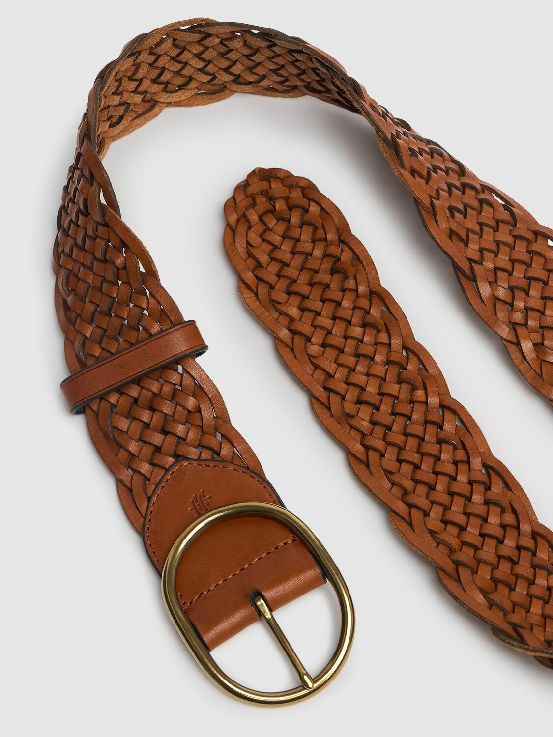 DRAGON DIFFUSION 4+4 Oval Buckle Woven Leather Belt Dragon