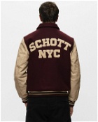 Schott Nyc Teddy Col Classique Red/Beige - Mens - Bomber Jackets/College Jackets