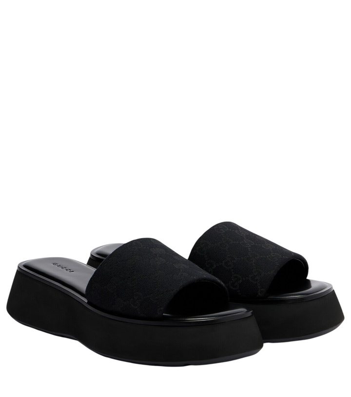 Photo: Gucci GG canvas platform slides