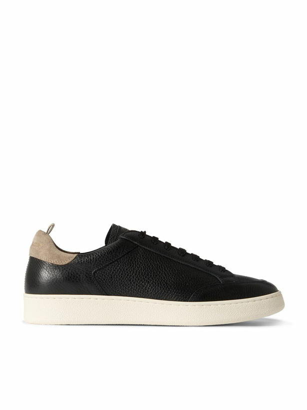 Photo: Officine Creative - The Dime Suede-Trimmed Full-Grain Leather Sneakers - Black