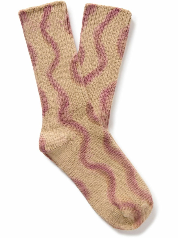 Photo: Collina Strada - Ribbed Striped Cotton-Blend Socks