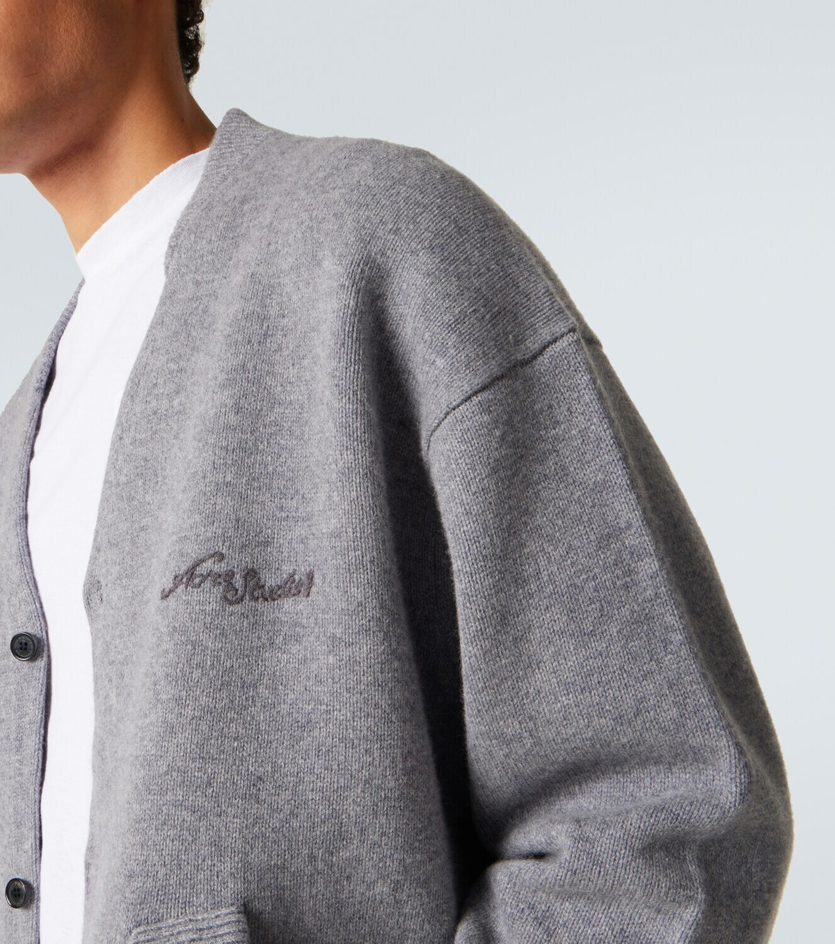 Acne Studios Logo wool and yak cardigan Acne Studios