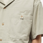 Uniform Bridge Men's Two Pocket Open Collar Short Sleeve Shirt in Beige