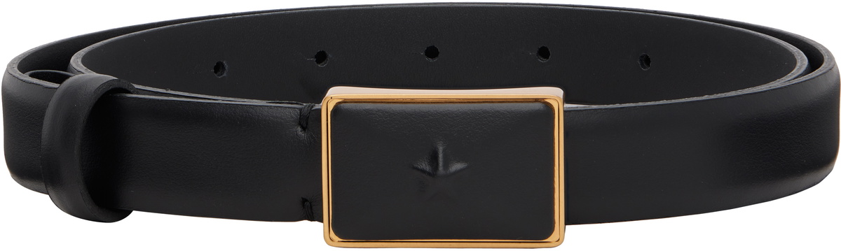 Mugler Black Smooth Leather Belt