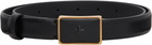 Mugler Black Smooth Leather Belt