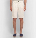 Tod's - Pleated Stretch-Cotton Twill Shorts - Men - Off-white