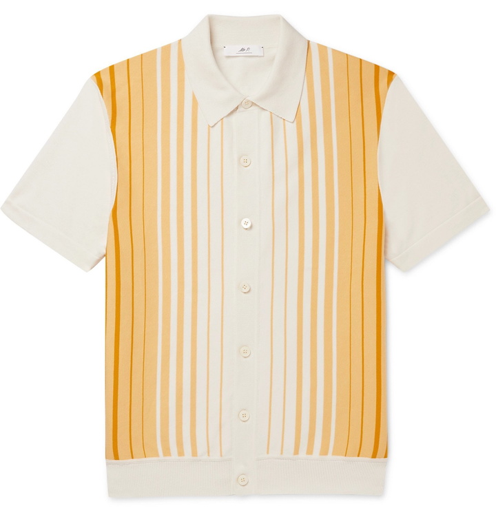 Photo: Mr P. - Striped Cotton Polo Shirt - Yellow