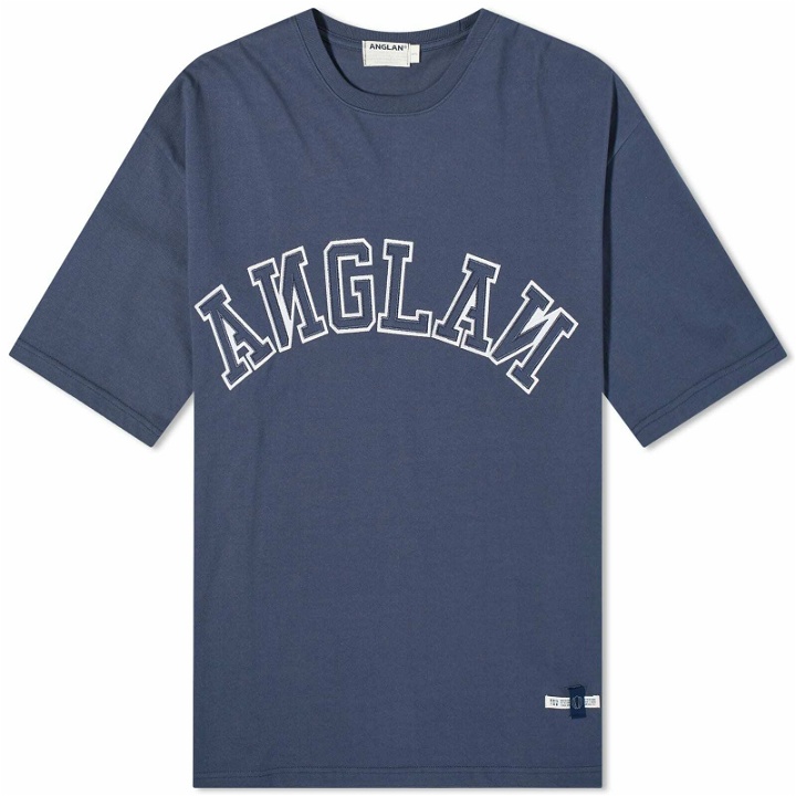 Photo: Anglan Men's Applique Logo T-Shirt in Navy