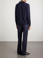 PIACENZA 1733 - Silk and Cashmere-Blend Polo Sweater - Blue