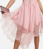 Gucci Lace-trimmed chiffon midi dress