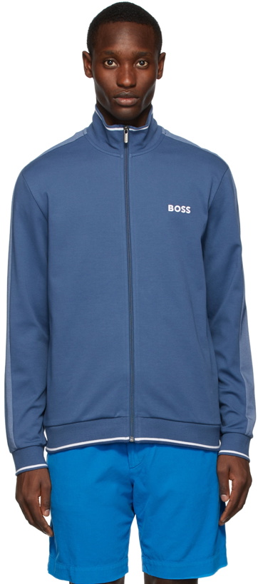 Photo: Boss Blue Regular-Fit Logo Zip Jacket