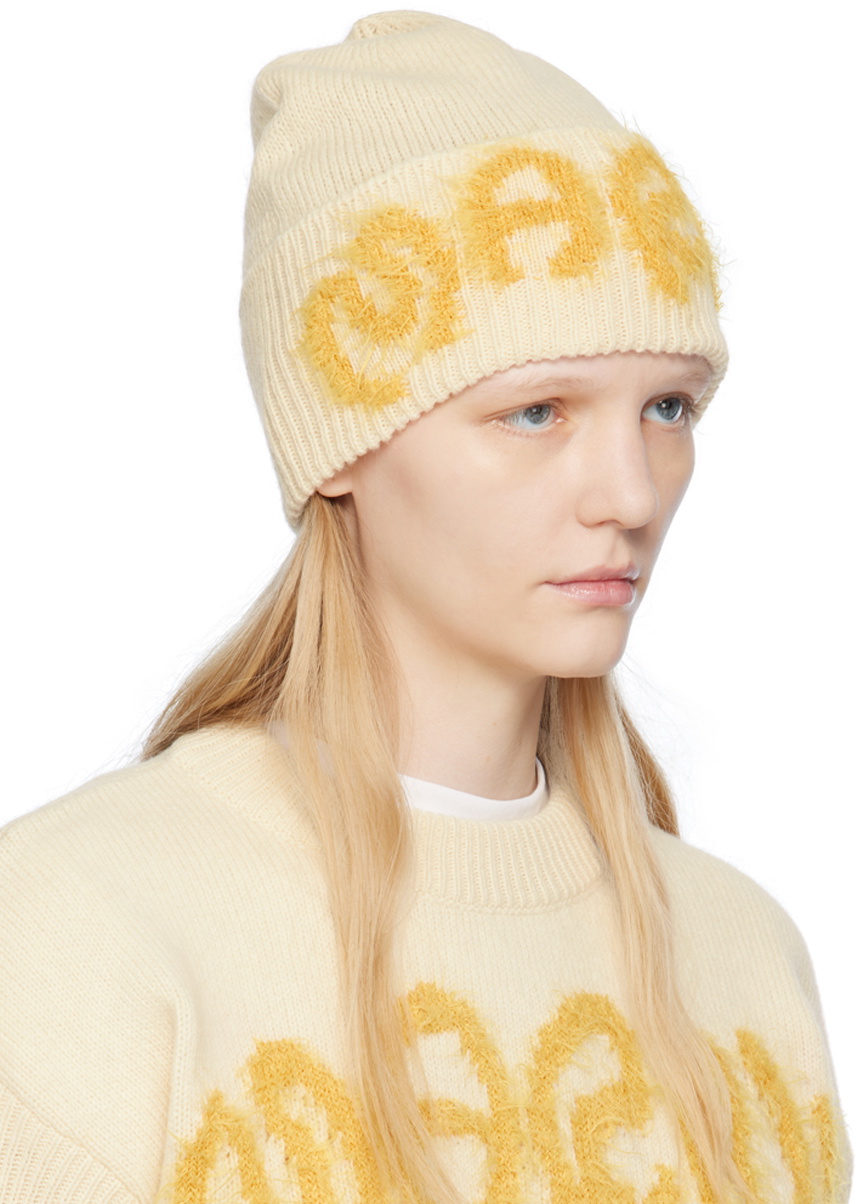 Marni Off-White Intarsia Beanie