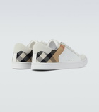 Burberry - Reeth checked leather sneakers