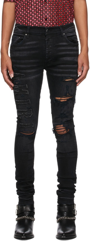 Photo: AMIRI Black Logo Appliqué Jeans