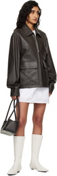 Courrèges Brown 2-Pocket Leather Jacket