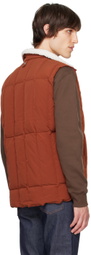 Maison Kitsuné Orange Fleece Collar Sleeveless Down Vest