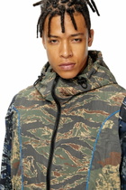 Diesel Hooded vest with mixed camo prints - Jackets Mens in Multicolor