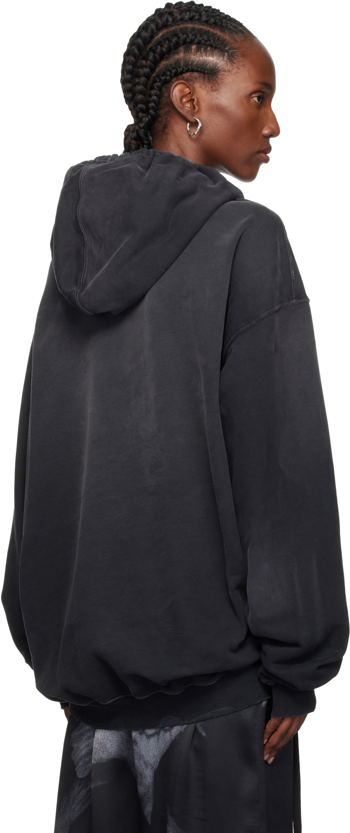 Ann Demeulemeester Black Anne Marie 'Doves' High Comfort Hoodie