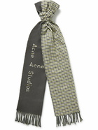 Acne Studios - Reversible Fringed Logo-Jacquard Wool-Blend Scarf