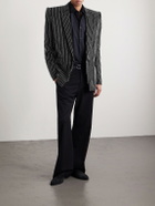 Balmain - Bead-Embellished Woven Blazer - Black