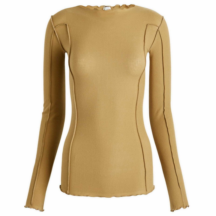 Photo: Baserange Women's Omato Long Sleeve Top in Jade Brown