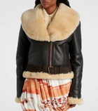 JW Anderson Shearling-trimmed leather jacket