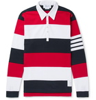 Thom Browne - Striped Cotton-Jersey Polo Shirt - Men - Red