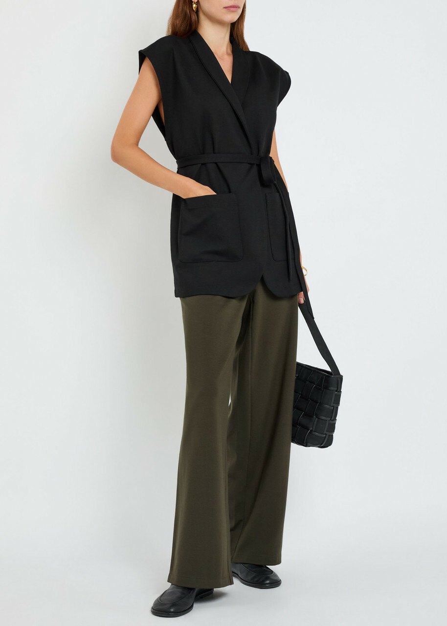 Eileen Fisher Belted Jersey Vest Black