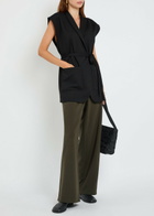 Eileen Fisher Belted Jersey Vest Black
