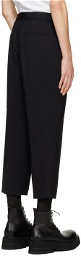 Solid Homme Black Belted Cropped Trousers