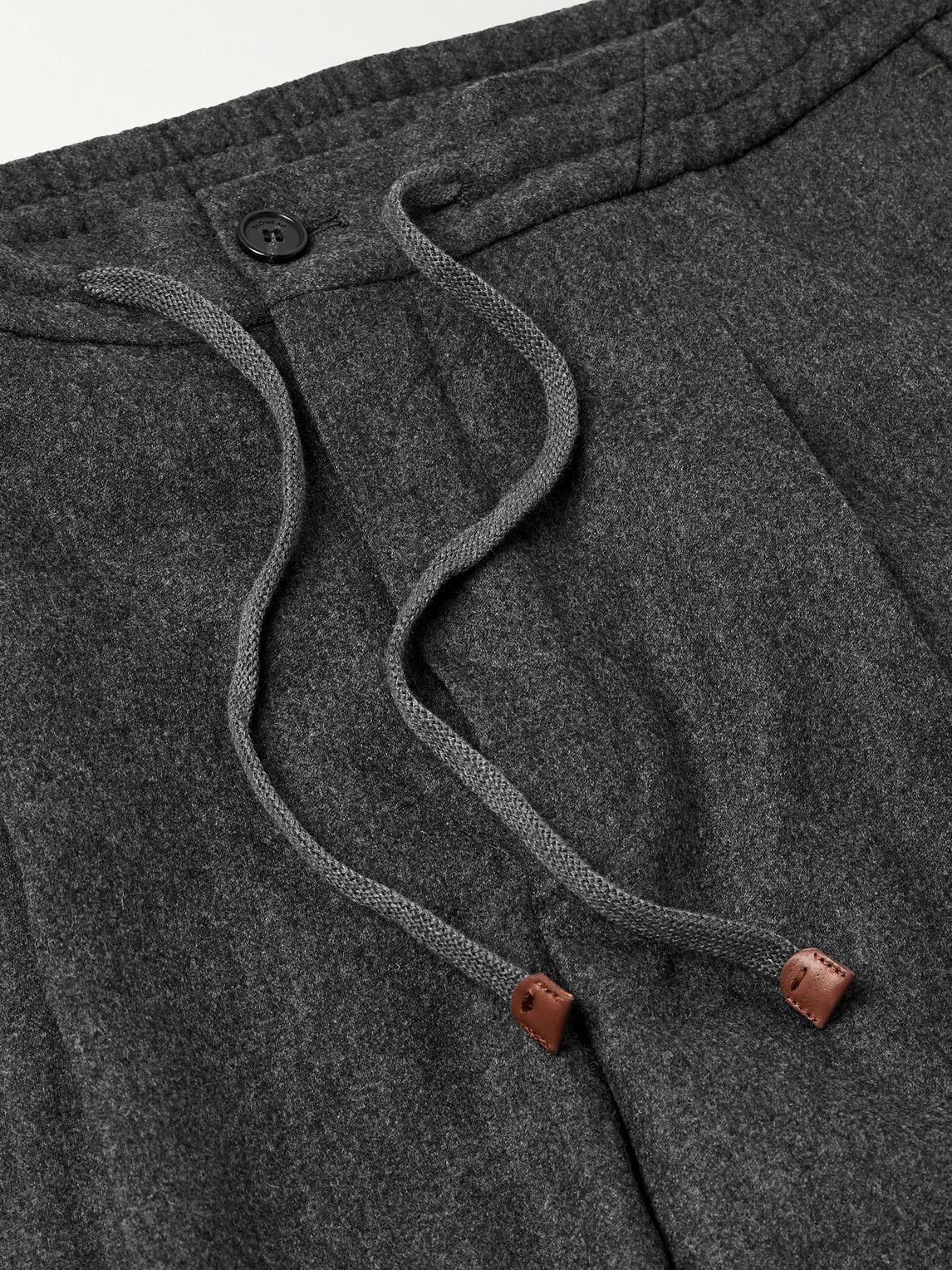 Incotex - Tapered Pleated Wool and Cashmere-Blend Trousers - Gray