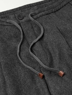 Incotex - Tapered Pleated Wool and Cashmere-Blend Trousers - Gray