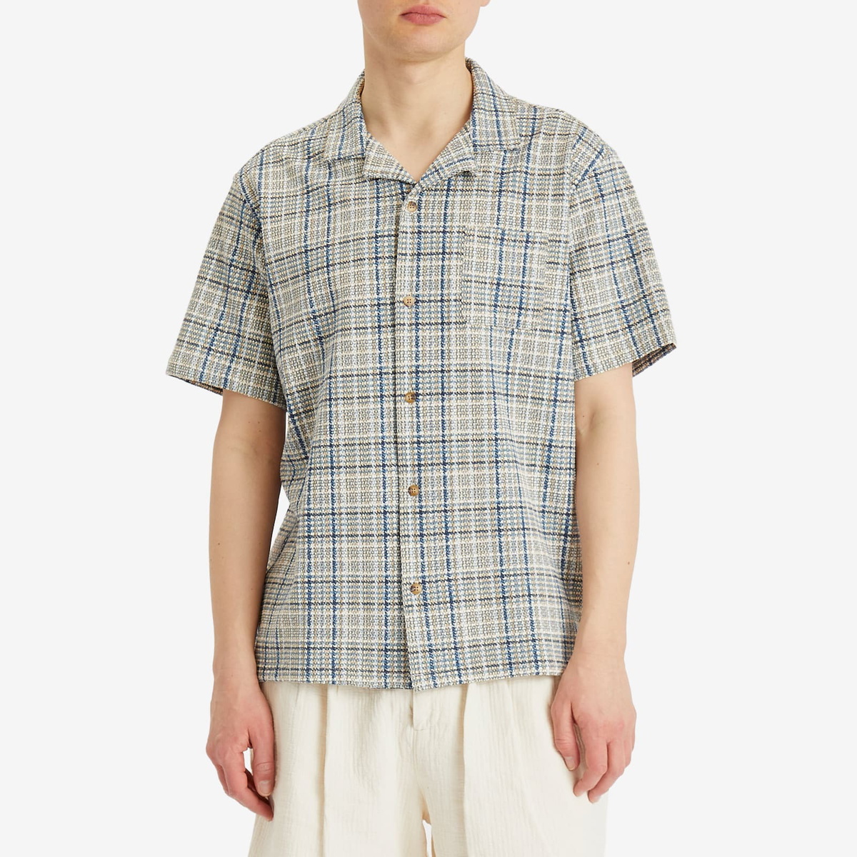 Kestin Men's Crammond Multi Check Shirt in Blue Multi Check