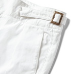 Rubinacci - Manny Tapered Pleated Cotton-Twill Trousers - White