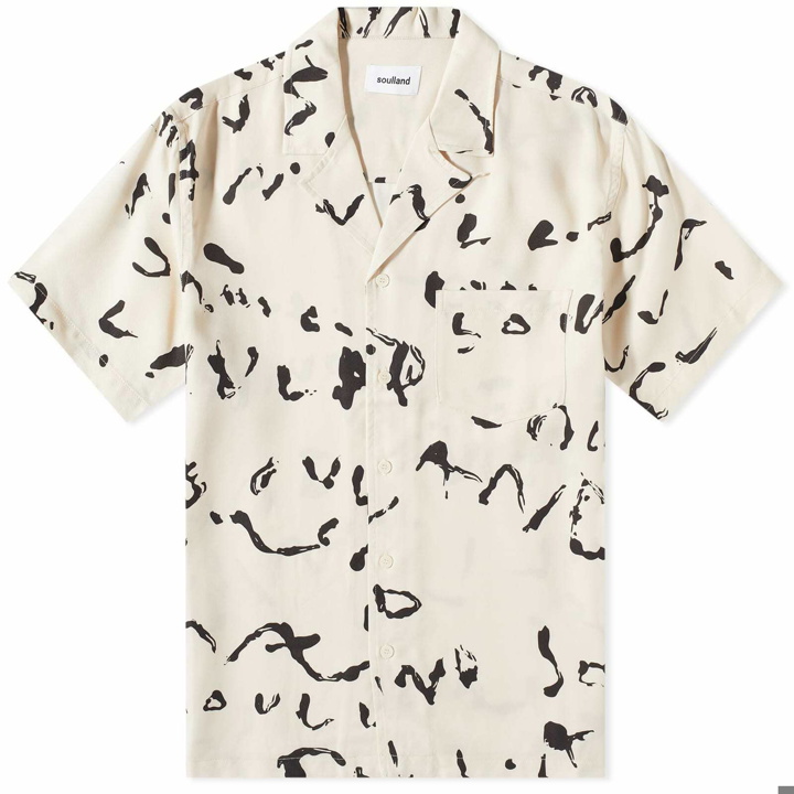 Photo: Soulland Men's Orson Shirt in Off White All Over Print