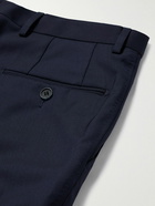 Mr P. - Edward Straight-Leg Wool -Twill Trousers - Blue