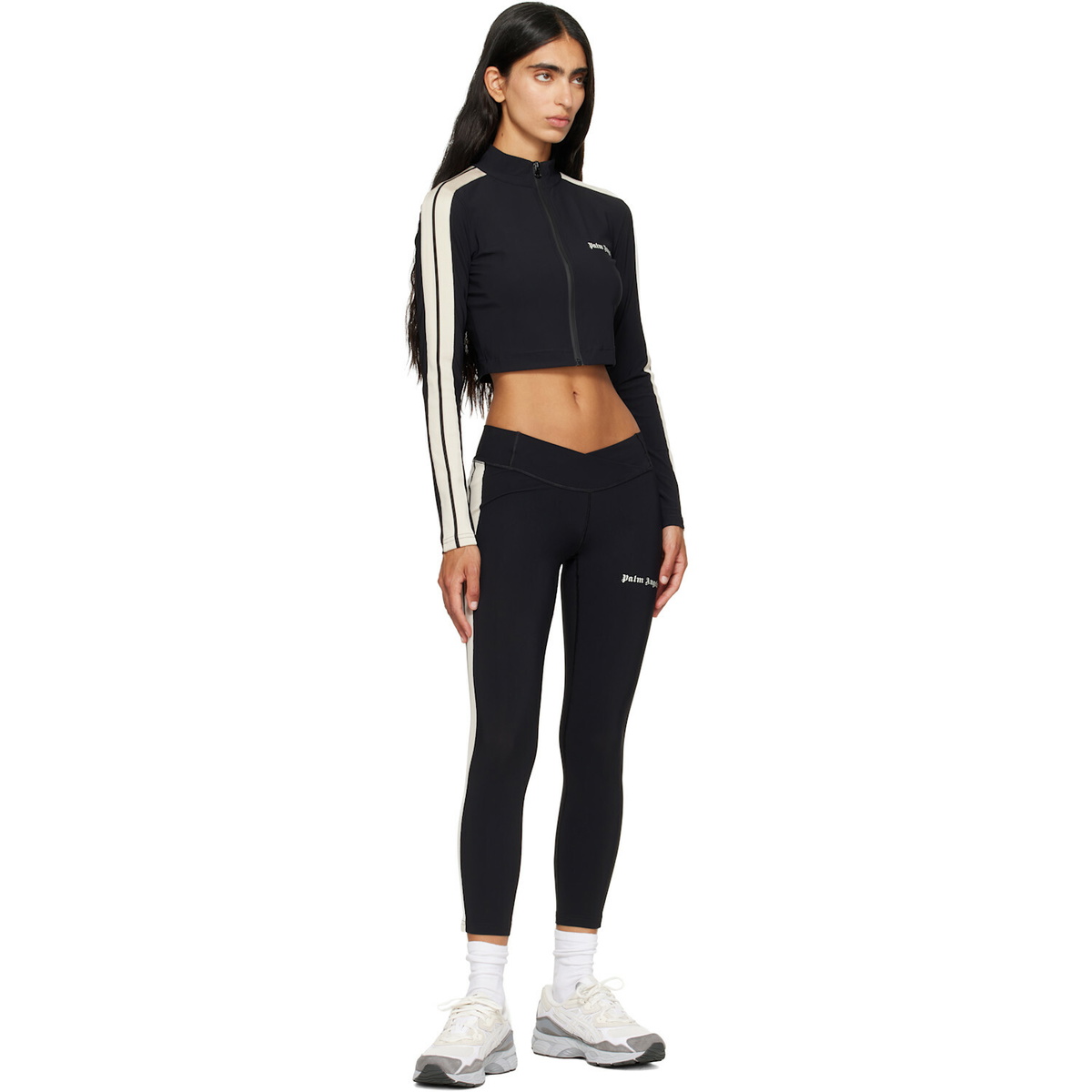 Palm Angels Black Classic Logo Low Track Leggings