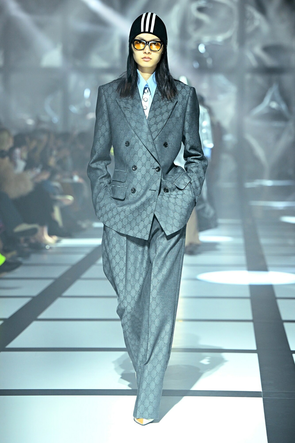 その他 GUCCI GG wool jacquard suit GG wool jacquard jacket in dark grey | GUCCI® US