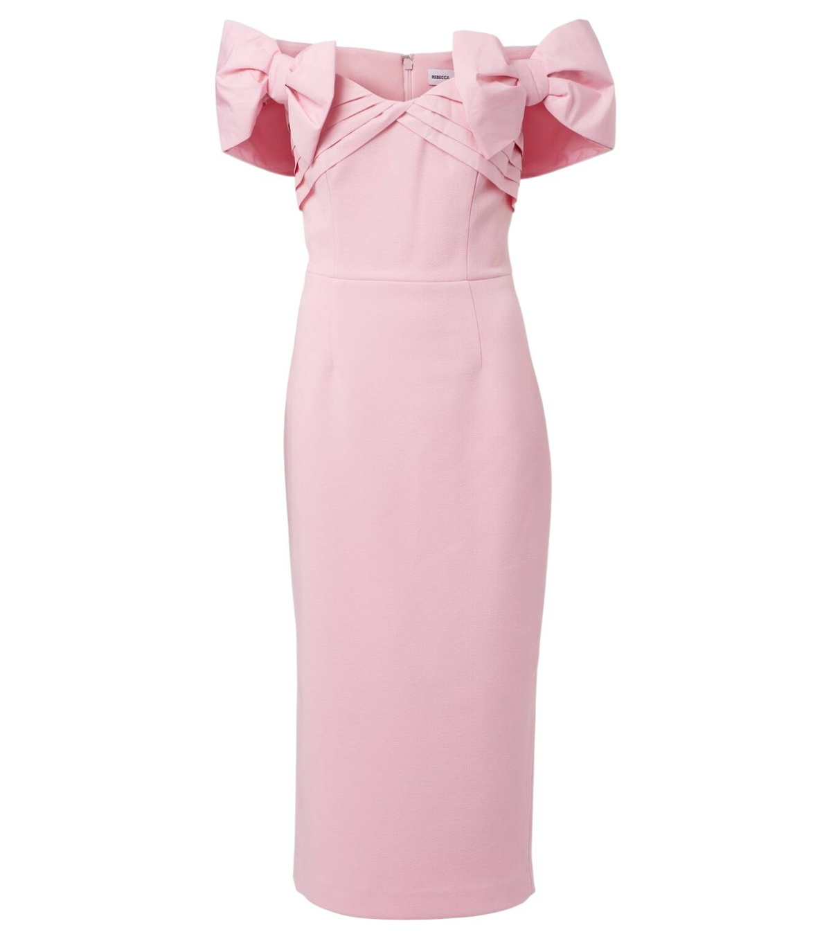 【REBECCA VALLANCE】Annabelle bow-detail crepe midi dress Rebecca Vallance Bridal Annabelle bow-detail midi dress