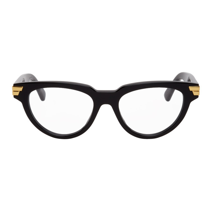 Photo: Bottega Veneta Black Cat-Eye Glasses