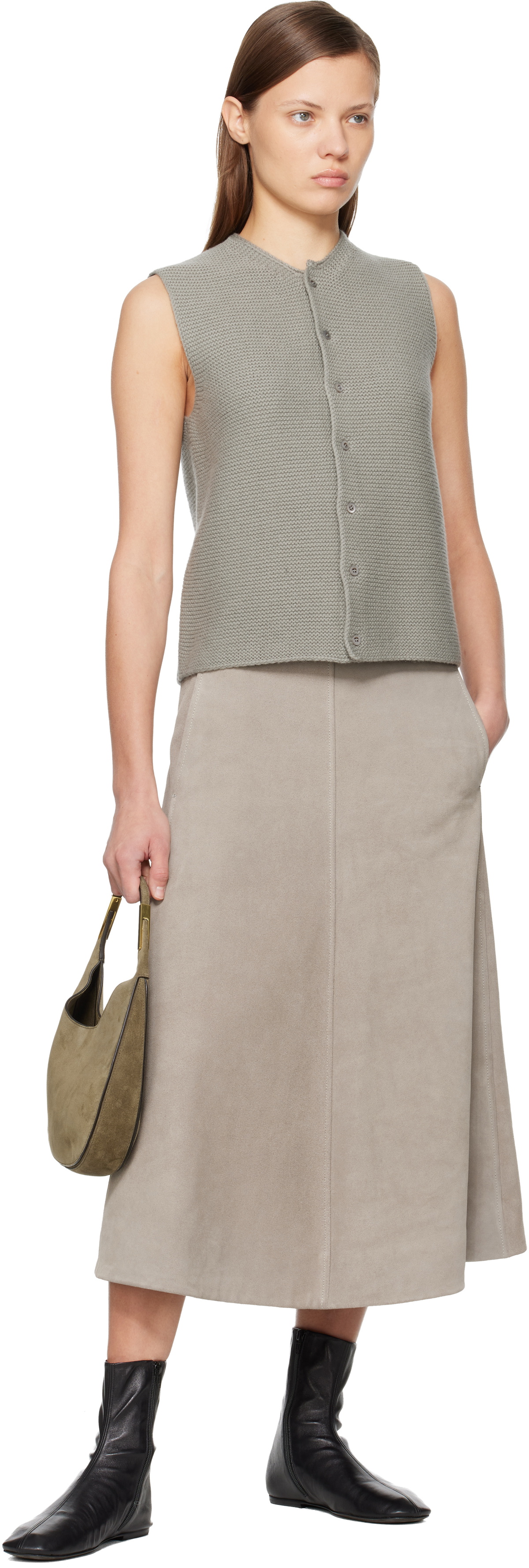 Rier Gray Tyrolean Gilet Cardigan