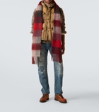 RRL Leather-trimmed ripstop puffer vest