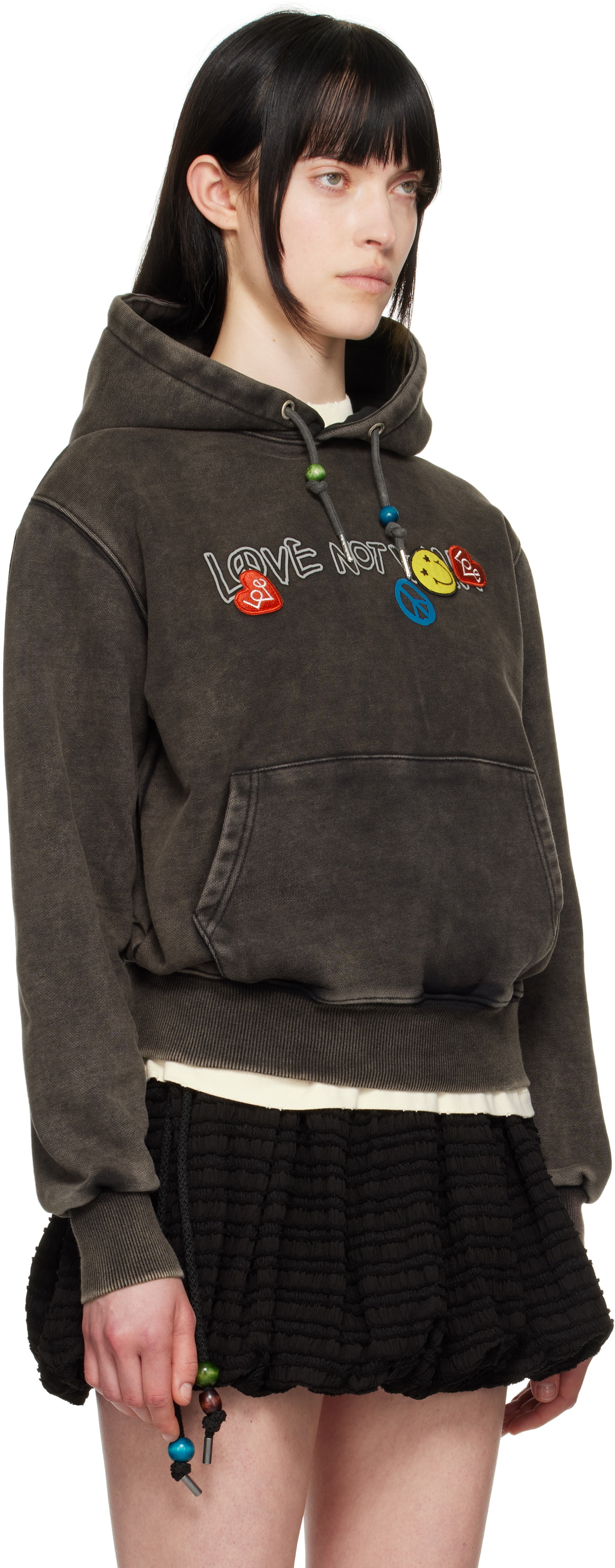Andersson Bell Black 'Love' Dyed Hoodie