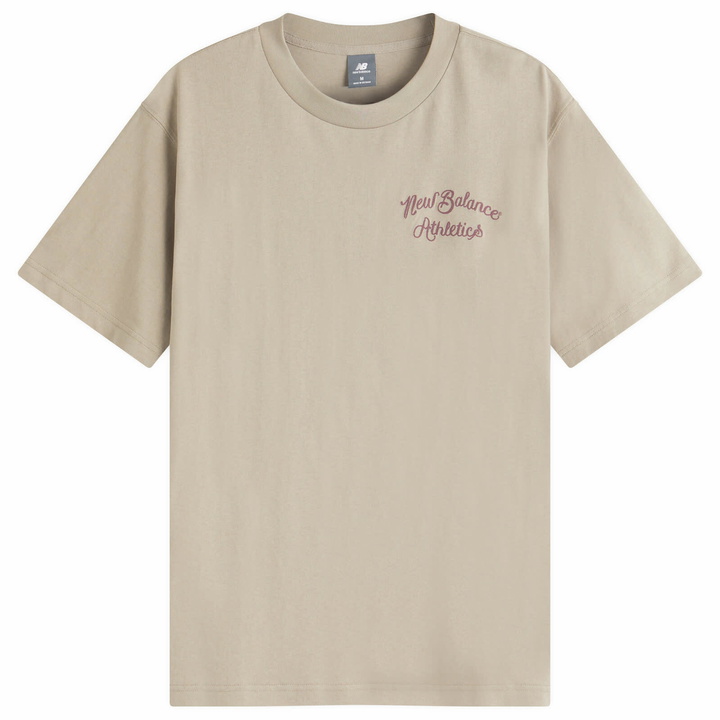 Photo: New Balance Athletics Relaxed League T-Shirt in Arid Stone