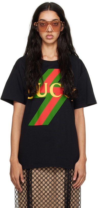 Photo: Gucci Black Printed T-Shirt